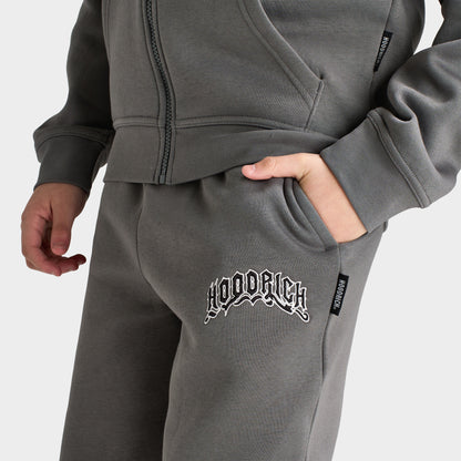 Hoodrich Juniors Ritual Regular Pantalon de jogging à ourlet ouvert Lave Fumée / Blanc - Noir