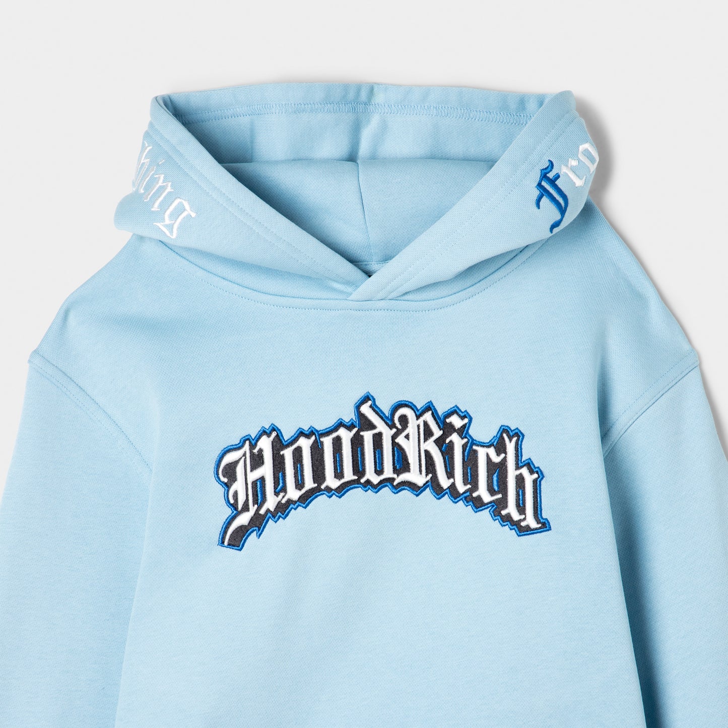 Hoodrich Juniors' Gothic Hoodie 2 Panel Hood Clear Sky / White