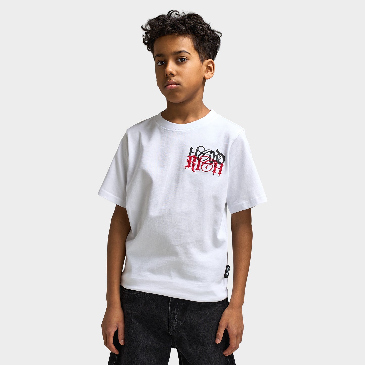 Hoodrich Junior Garçons Modèle Quest T-shirt Blanc Noir / Litchi