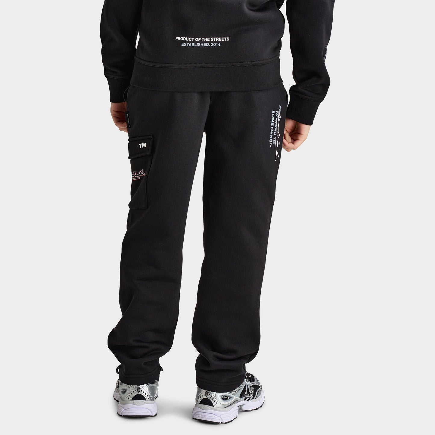 Hoodrich Junior Garçons Chandail à capuche Motif Éclaboussures avec écusson tissé Noir / Blanc - Framboise