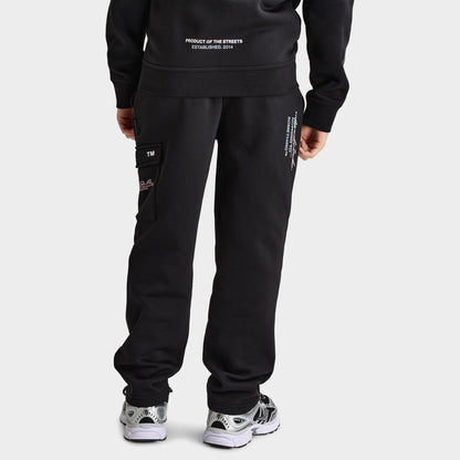 Hoodrich Junior Garçons Chandail à capuche Motif Éclaboussures avec écusson tissé Noir / Blanc - Framboise