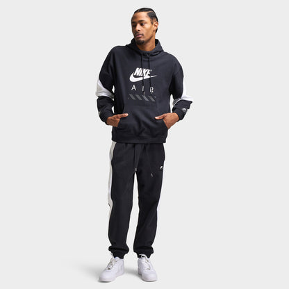 Nike Air Chandail à Capuchon Polaire Noir / Blanc - Blanc