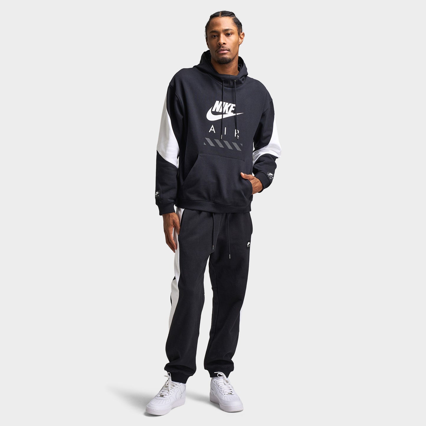 Nike Air Fleece Joggers Black / White - White