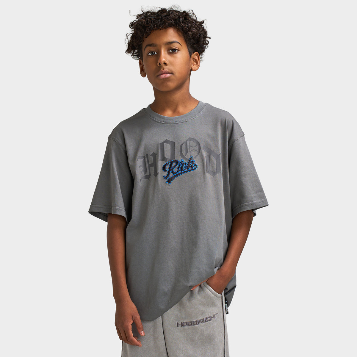 Hoodrich Juniors' Beacon Oversized T-Shirt / Asphalt