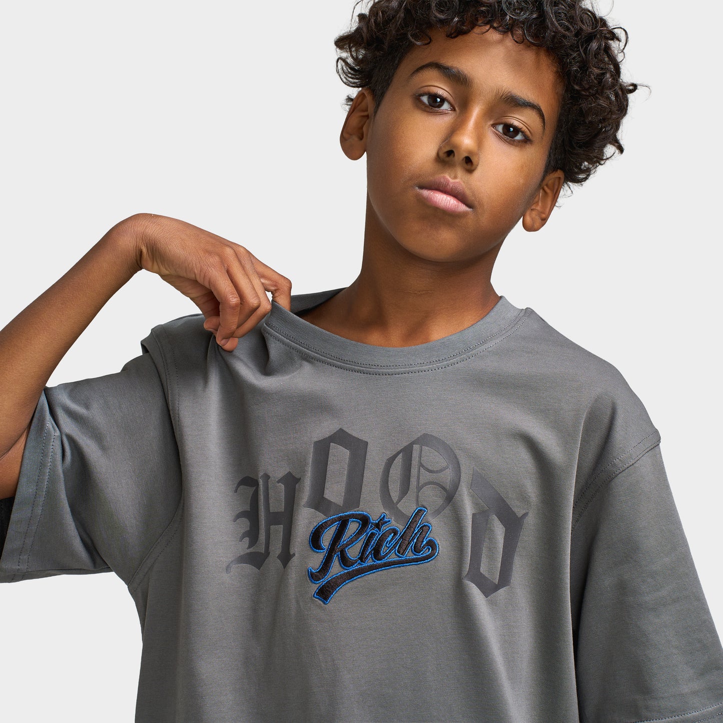 Hoodrich Juniors' Beacon Oversized T-Shirt / Asphalt