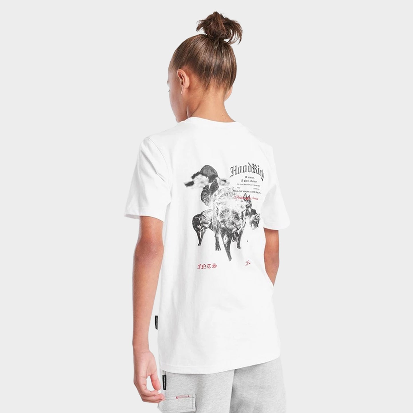 Hoodrich Juniors' Gothic T-Shirt White / Black - Lychee
