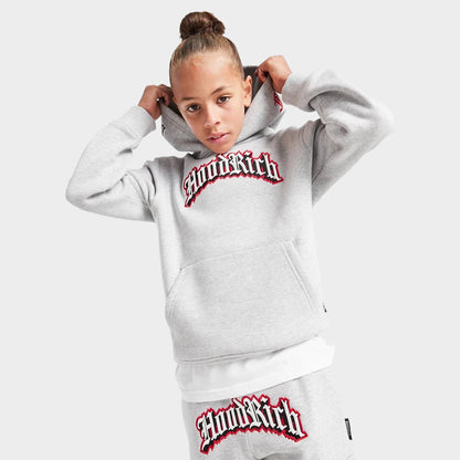 Hoodrich Juniors' Gothic Pullover Hoodie Heather Grey / White - Lychee