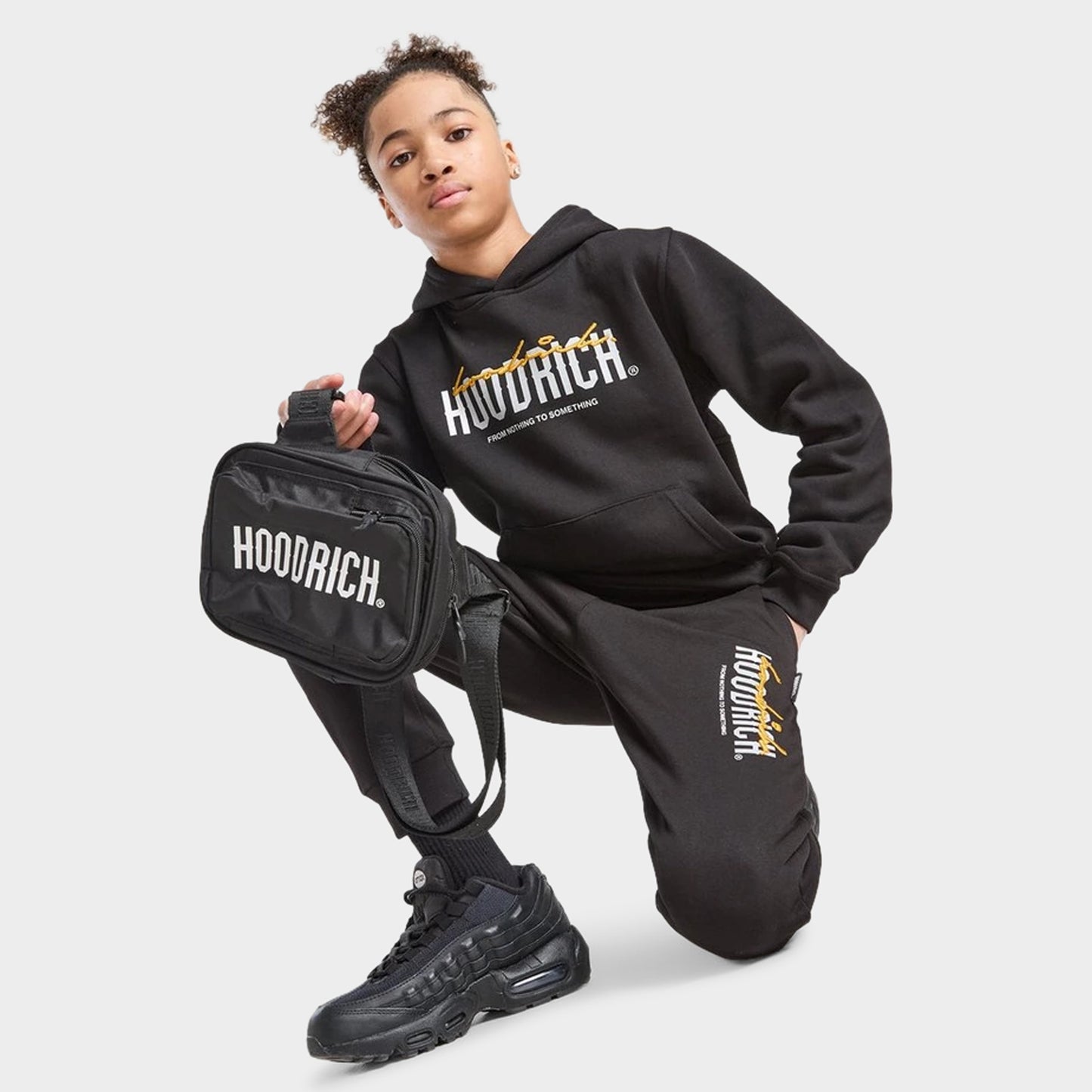 Hoodrich Junior Boys' Certify V2 Pullover Hoodie Black / White - Quiet Grey
