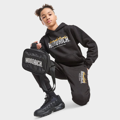 Hoodrich Junior Boys' Certify V2 Pullover Hoodie Black / White - Quiet Grey
