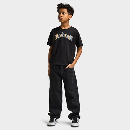 Hoodrich Junior Garçons Crown T-Shirt Noir / Fumée de lave - Blanc