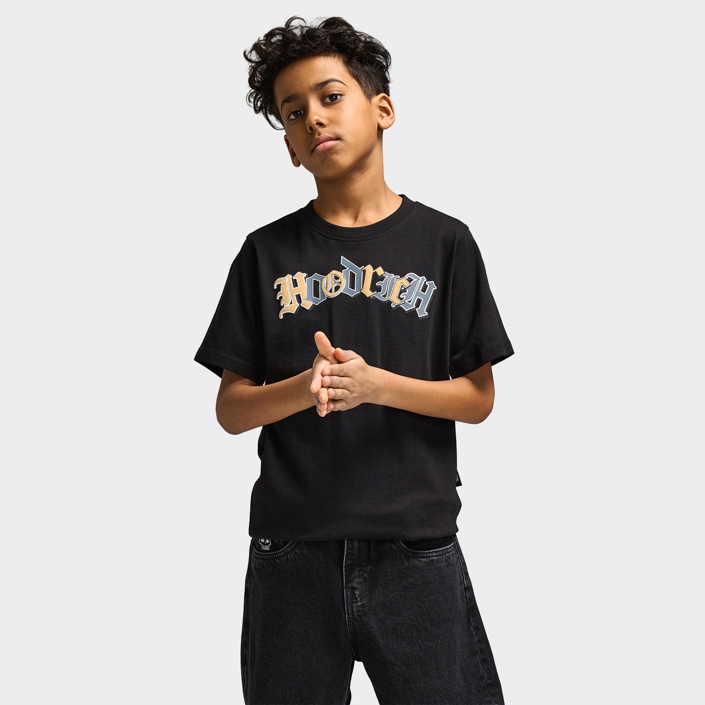 Hoodrich Junior Garçons Crown T-Shirt Noir / Fumée de lave - Blanc