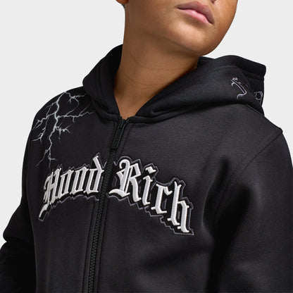 Hoodrich Juniors' Dark Lightning Fullzip Hoodie / Black