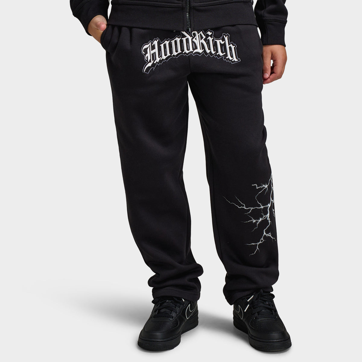 Hoodrich Juniors Dark Lightning Open Hem Black JD Sports hoodrich-juniors-dark-lightning-open-hem-black-jd-sports