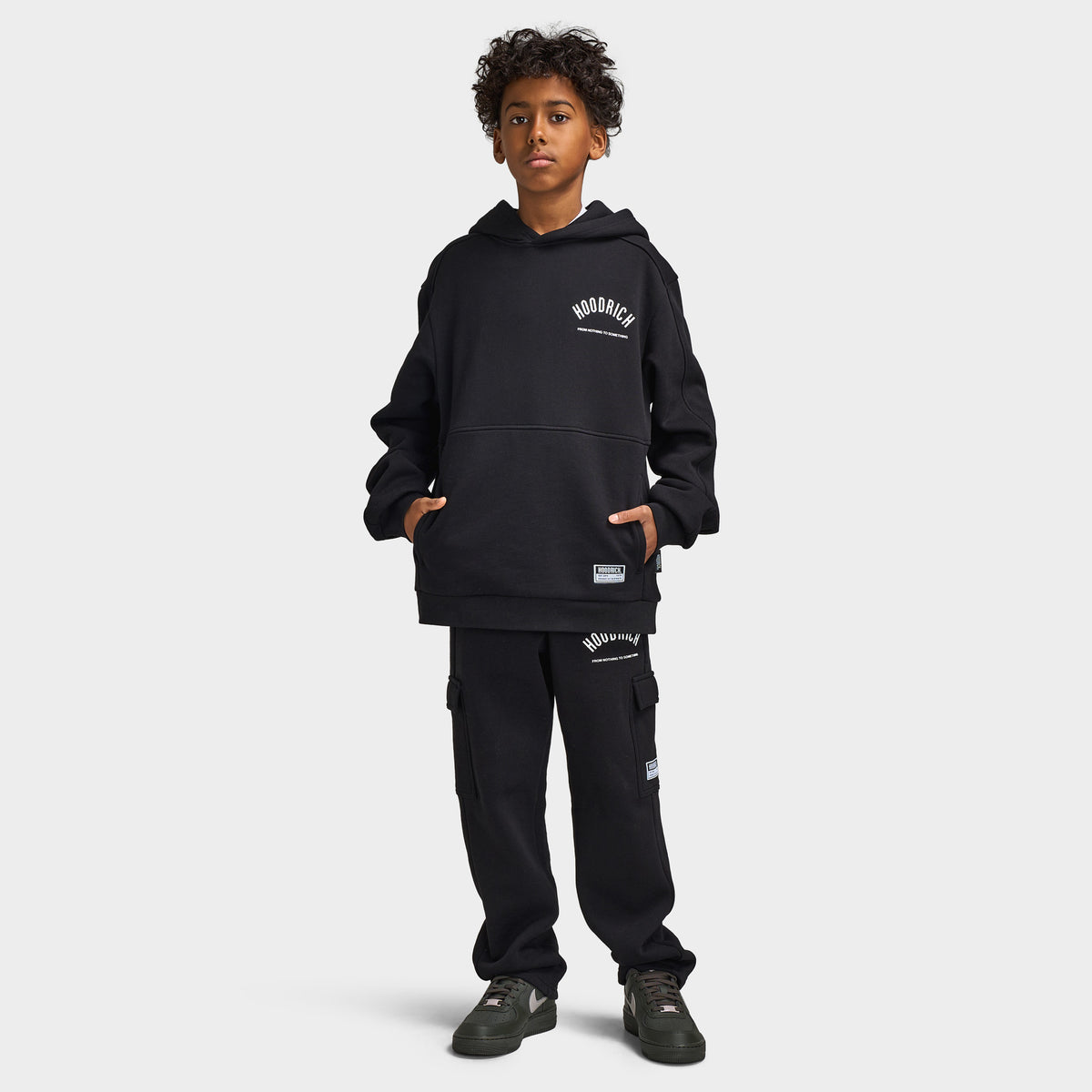 Hoodrich Junior Drax Pantalon de jogging Surdimensionné à Ourlet Ouvert / Noir