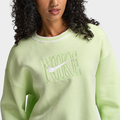 Nike Sportswear Women's Phoenix Fleece Oversized Graphic Crewneck Sweatshirt / Light Liquid Lime