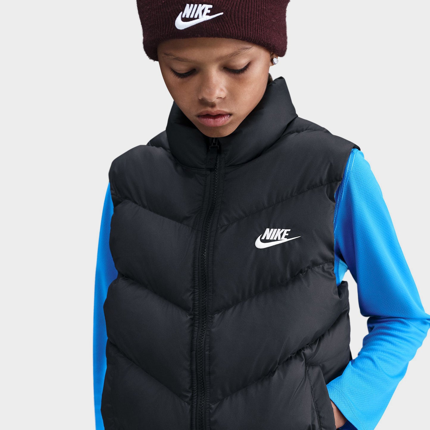 Nike Sportswear Juniors' Therma-FIT Loose-Fit Puffer Gilet / Black