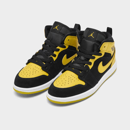 Jordan 1 Mid PS Noir / Varsity Maize - Blanc