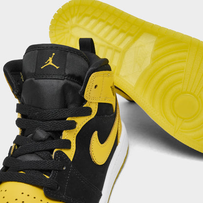 Jordan 1 Mid PS Noir / Varsity Maize - Blanc