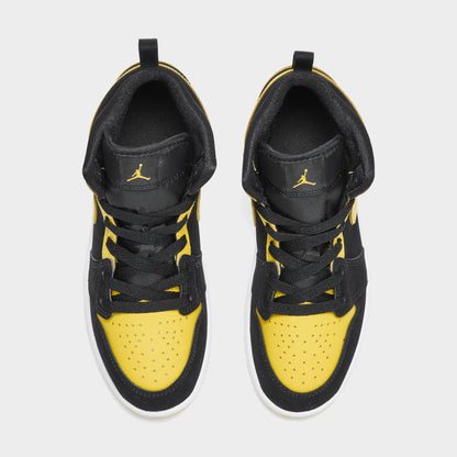 Jordan 1 Mid PS Noir / Varsity Maize - Blanc