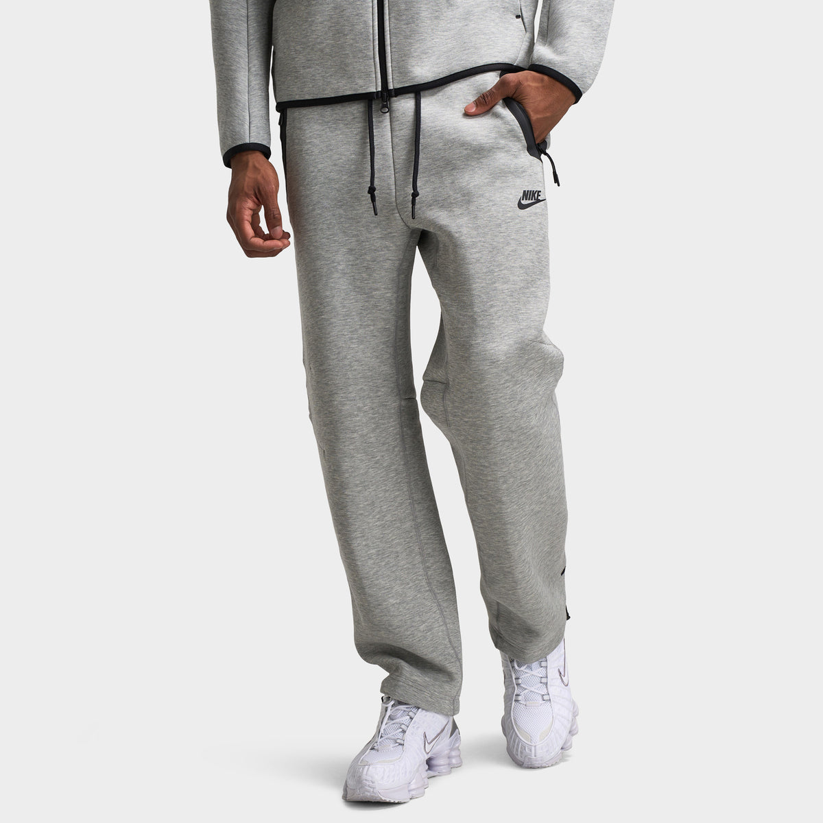 Nike Tech Fleece Open Hem Joggers Dark Heather Grey Black – JD