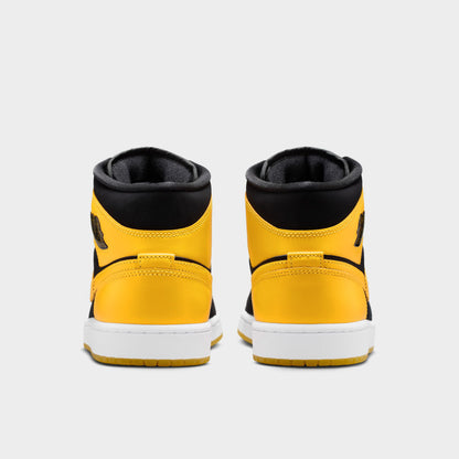 Jordan 1 Mid Black / Varsity Maize - White