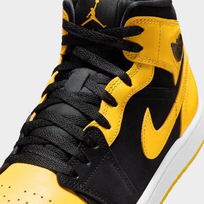 Jordan 1 Mid Black / Varsity Maize - White