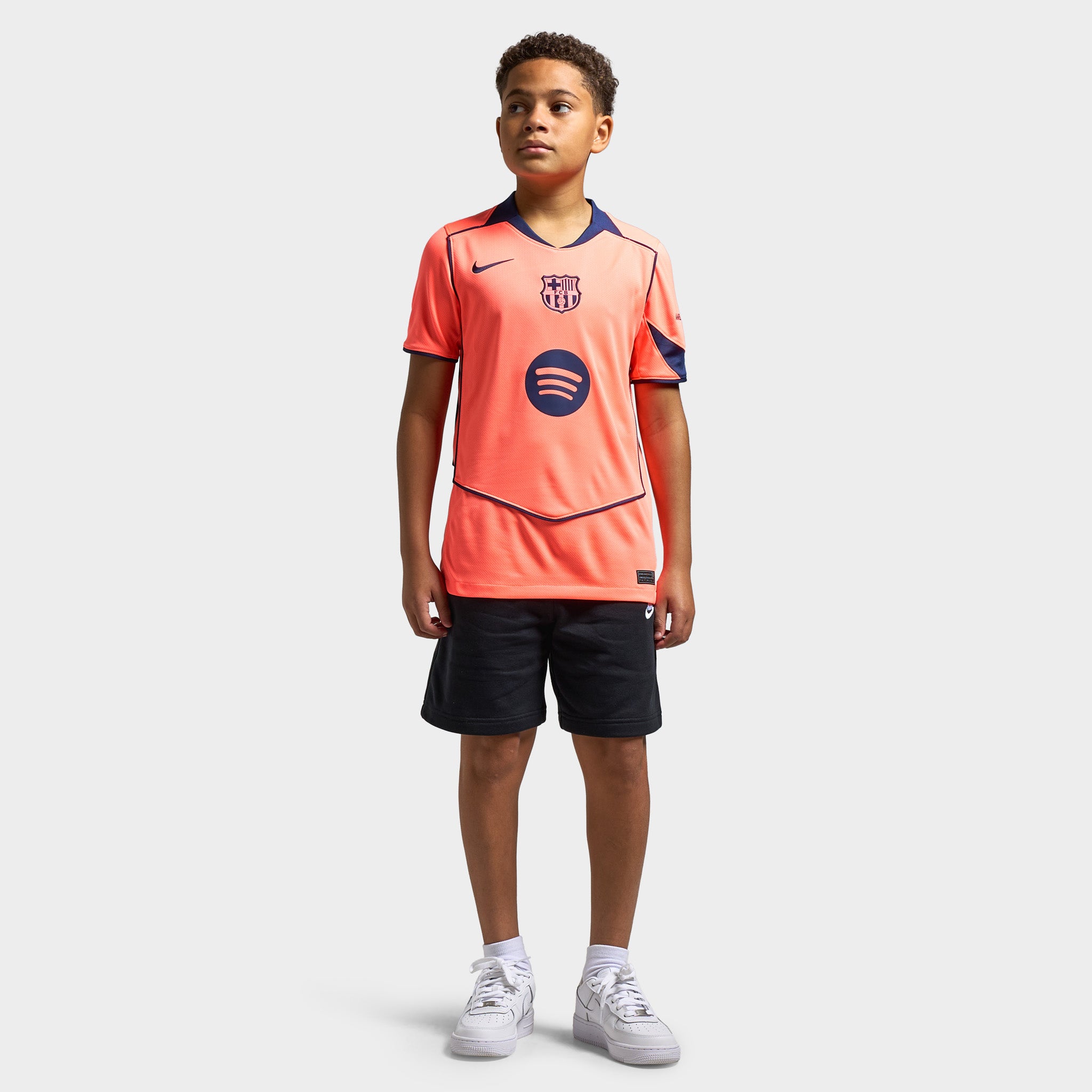 Nike Juniors' FCB 25/26 Jersey Stad 3R Bright Mango / Midnight
