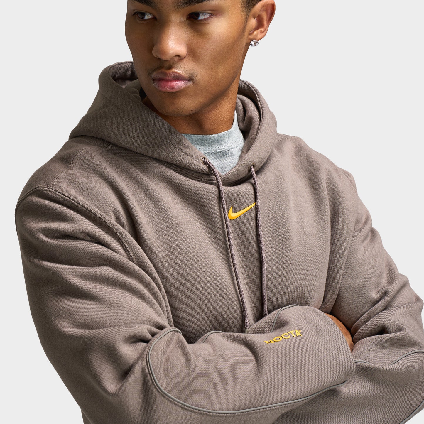 Nike Nocta Hoodie Fleece Olive Grey / Yellow Ochre