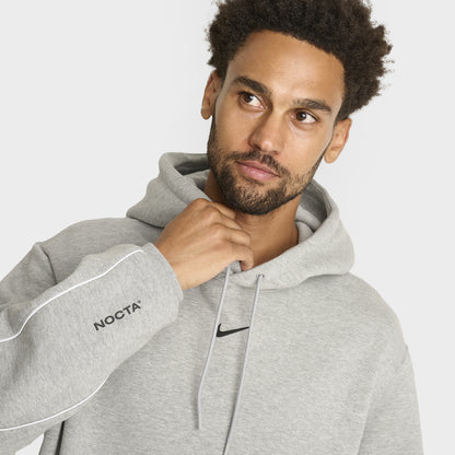 Nike NOCTA Cardinal Fleece Pullover Hoodie Dark Grey Heather / Metallic Silver - Black