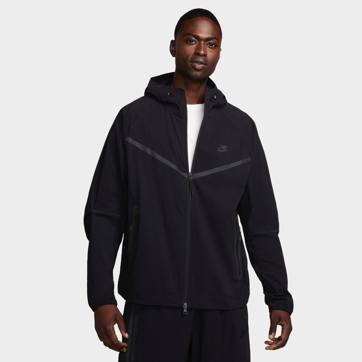 Nike Tech Woven Full Zip Windrunner Jacket Black Black Black