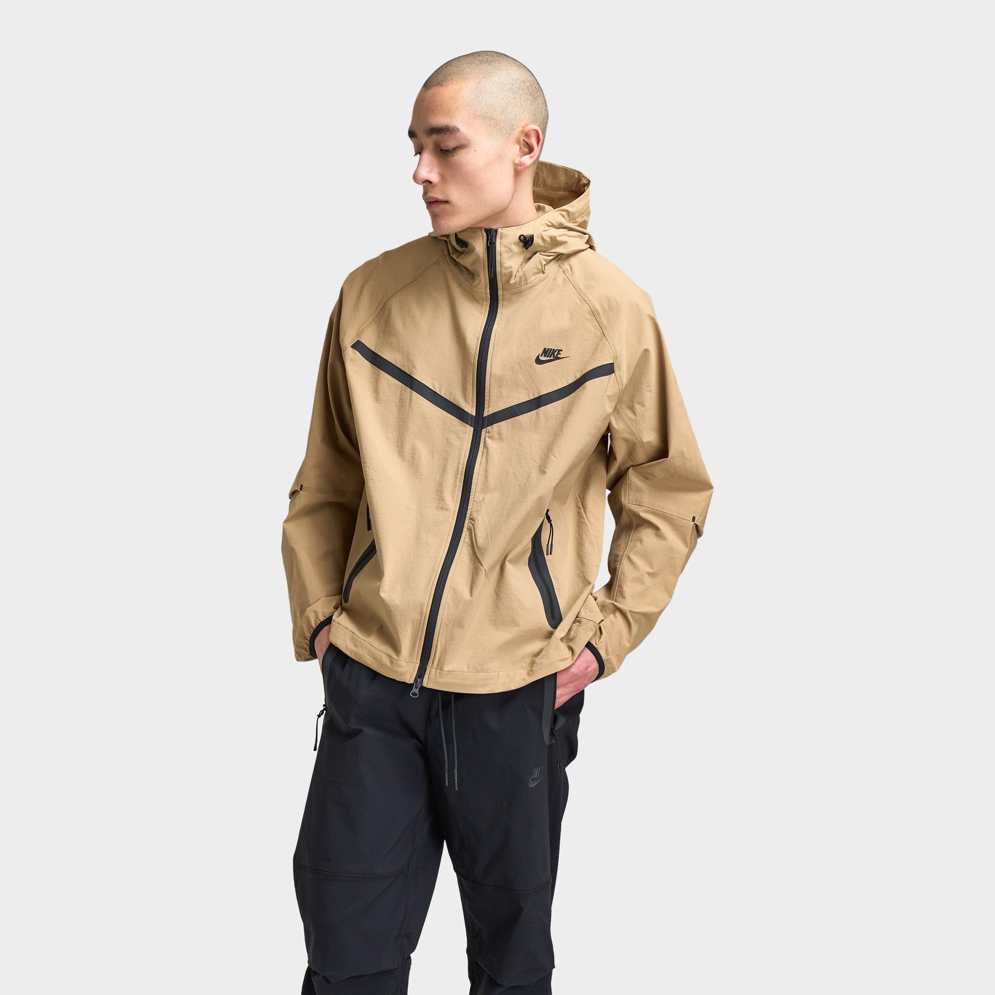 Nike Tech Woven Full Zip Windrunner Jacket Parachute Beige