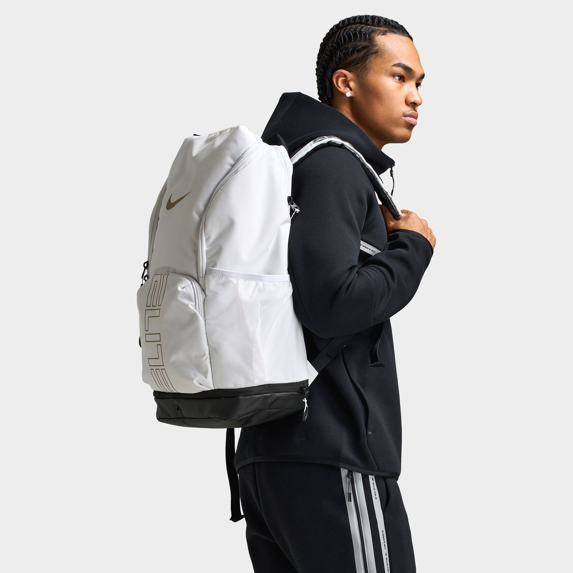 nike backpack white and black Varsity Elite / otp Model:SF-S-722MHa Dual top zipper closure Reaction Tackle - Moss