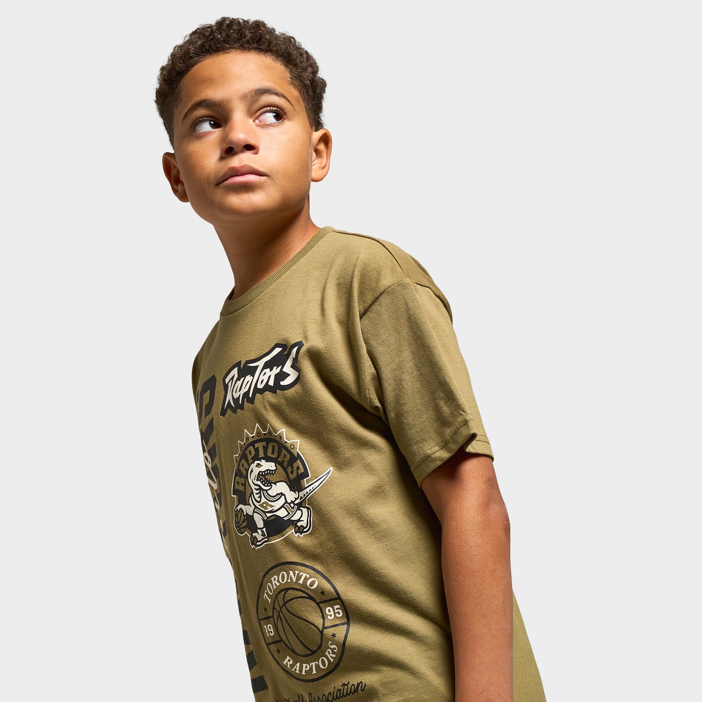 Mitchell & Ness Juniors' Stacked Tee - Raptors / Olive