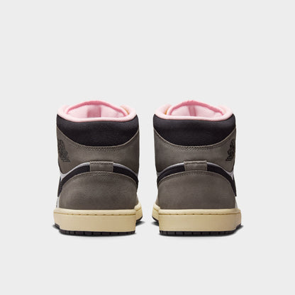 Air Jordan 1 Mid SE White / Oil Grey - Cave Stone