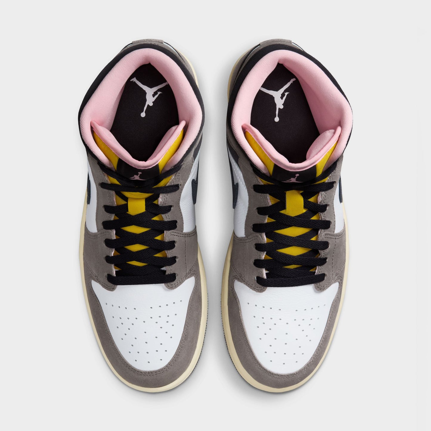 Air Jordan 1 Mid SE White / Oil Grey - Cave Stone