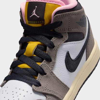 Jordan 1 Mid SE PS White / Oil Grey - Cave Stone