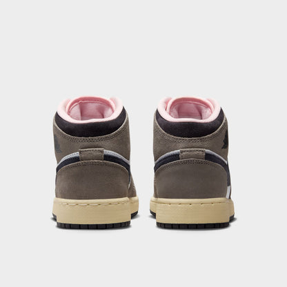 Jordan 1 Mid SE GS White / Oil Grey - Cave Stone