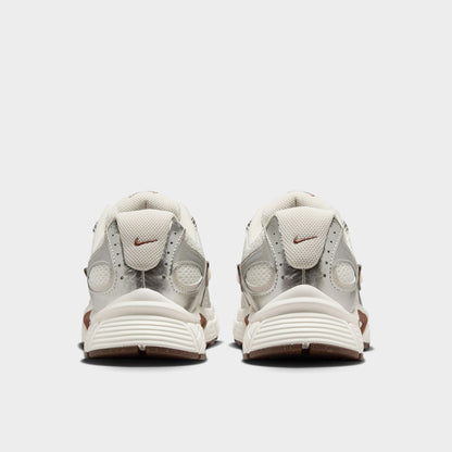 Nike Women's V5 RNR Salt / Light Orewood Brown - Fauna Brown rear view, cream sneakers showing layered heel panels and brown outsole accents.