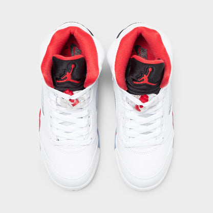 Jordan 5 Retro GS White / Fire Red - Black