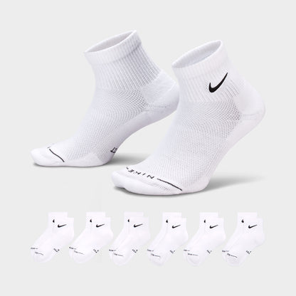 Nike Everyday Elevated Chaussettes Mi-bas (6 Paires) Blanc / Noir 