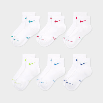 Nike Everyday Elevated Ankle Socks (6 Pack) White/ Multi