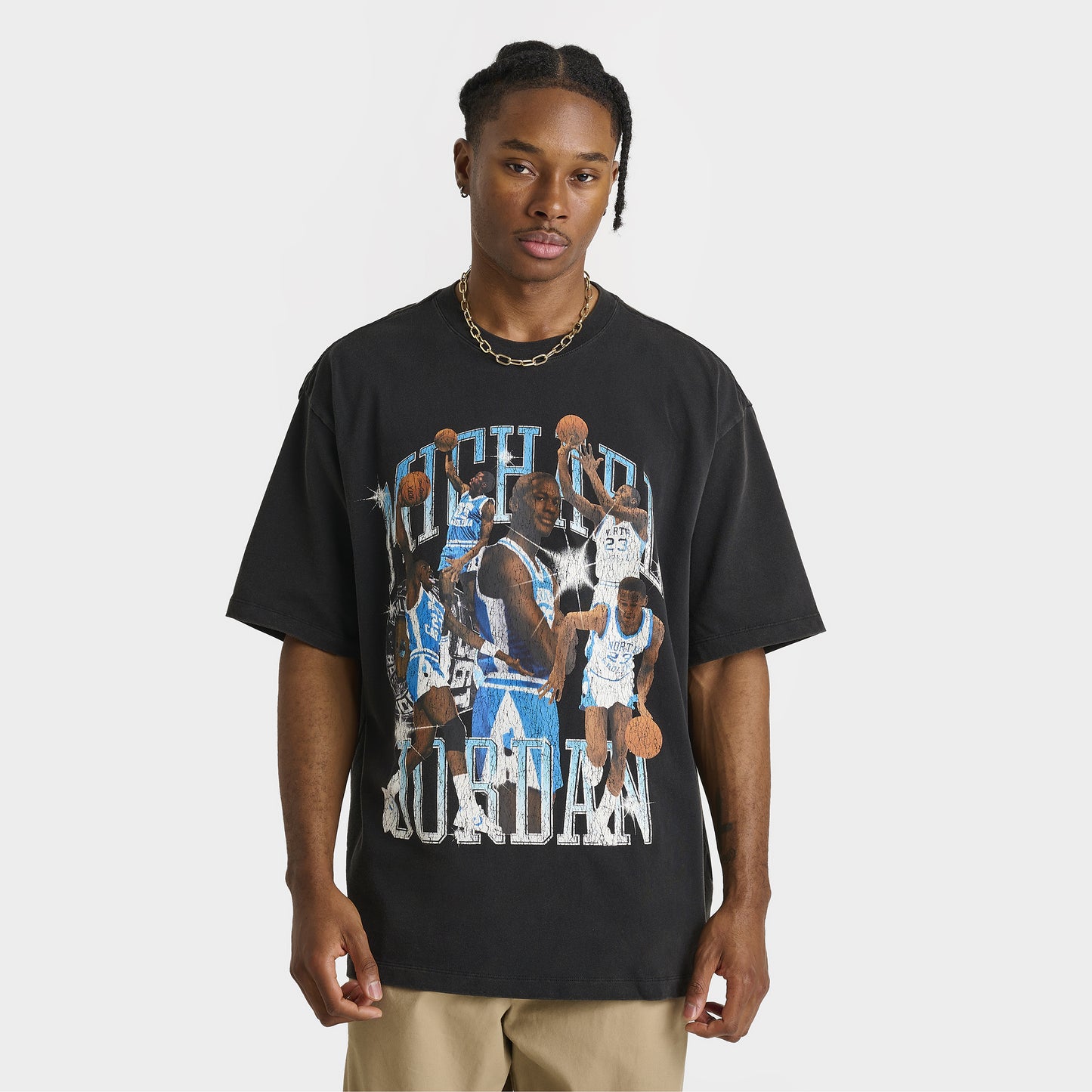 Jordan Flight Essentials - T-shirt graphique surdimensionné - Noir / Bleu poudre foncé