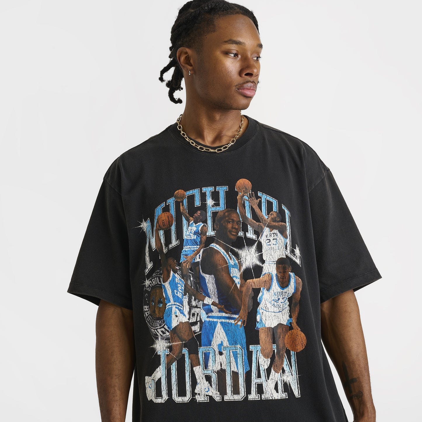Jordan Flight Essentials - T-shirt graphique surdimensionné - Noir / Bleu poudre foncé