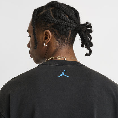 Jordan Flight Essentials - T-shirt graphique surdimensionné - Noir / Bleu poudre foncé