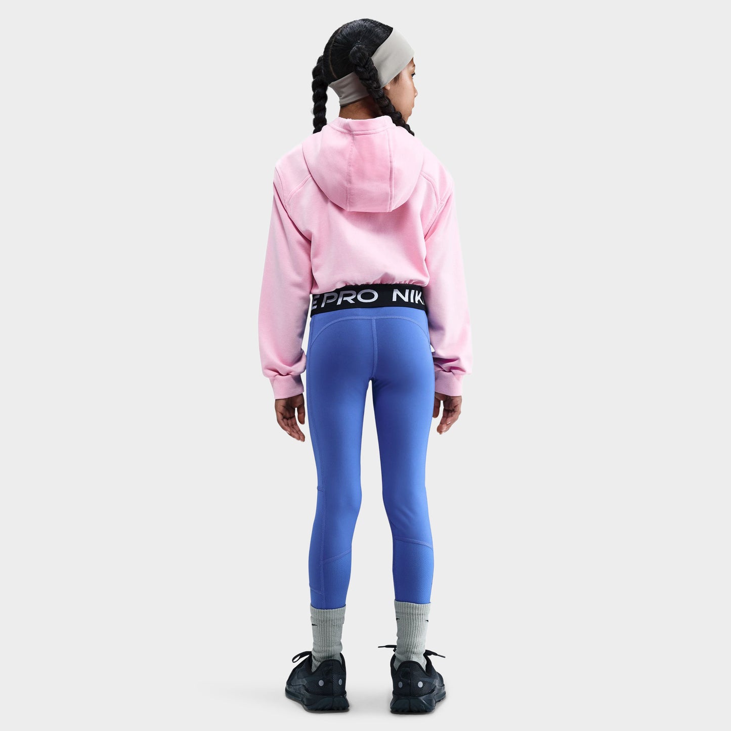 Nike Pro Junior Girls' Dri-FIT Full-Zip Fleece Hoodie / Medium Soft Pink