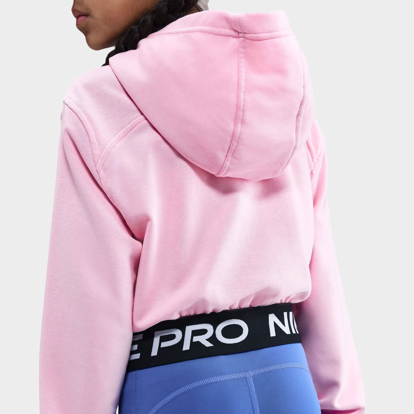 Nike Pro Junior Girls' Dri-FIT Full-Zip Fleece Hoodie / Medium Soft Pink