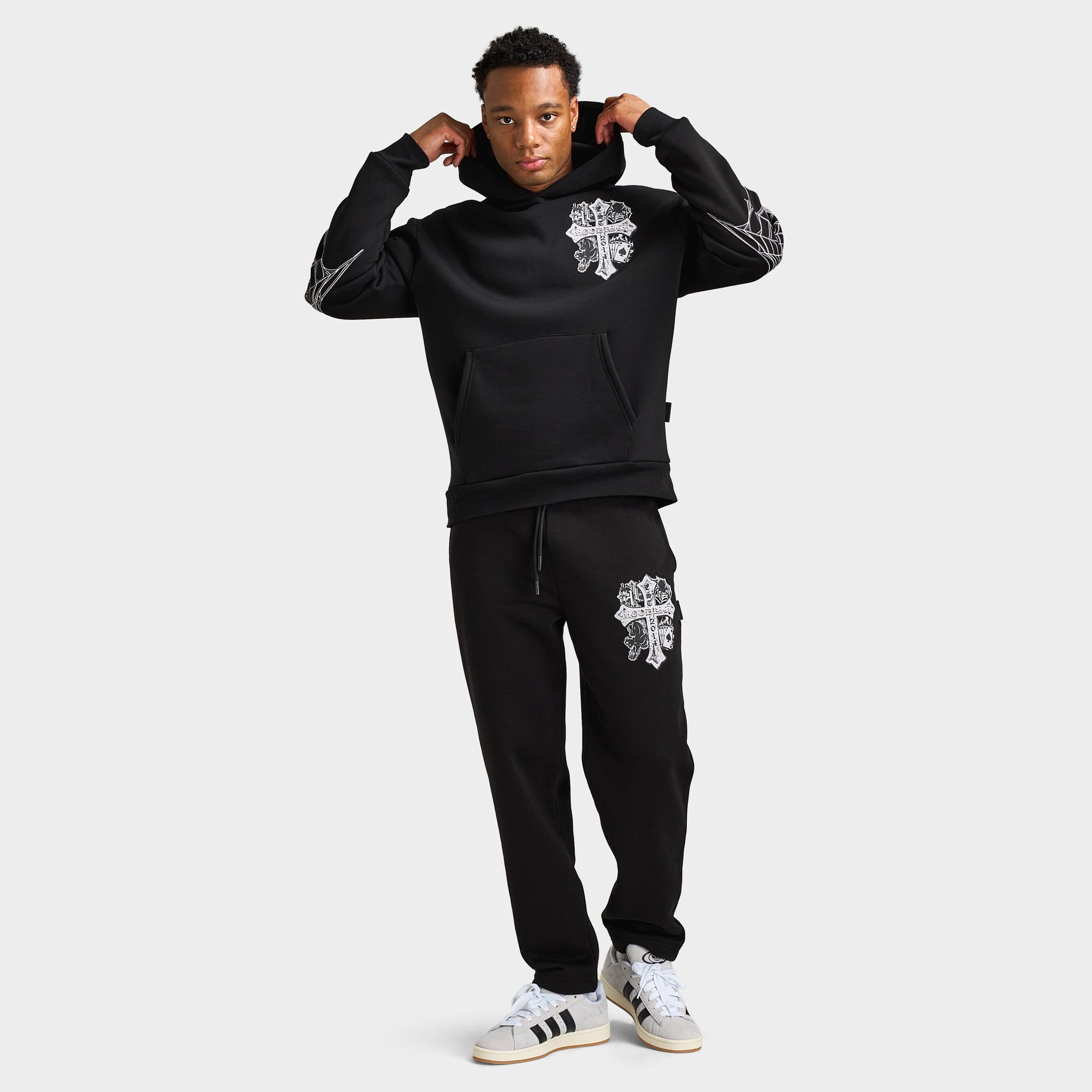 Hoodrich CROSS OVERSIZED HOODIE Black / Blue Dawn – JD Sports