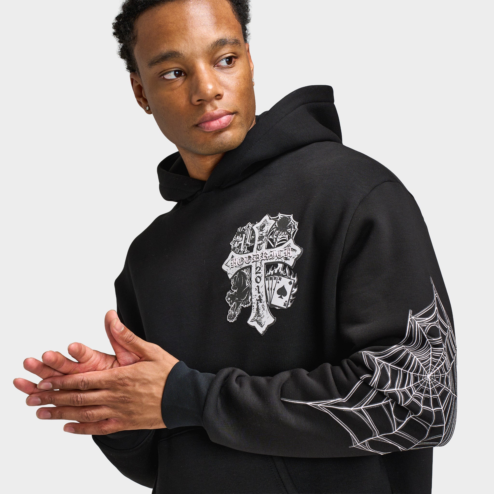 Hoodrich CROSS OVERSIZED HOODIE Black / Blue Dawn – JD Sports
