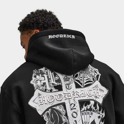 Hoodrich Cross Chandail à Capuchon Surdimensionné Noir / Bleu Aube