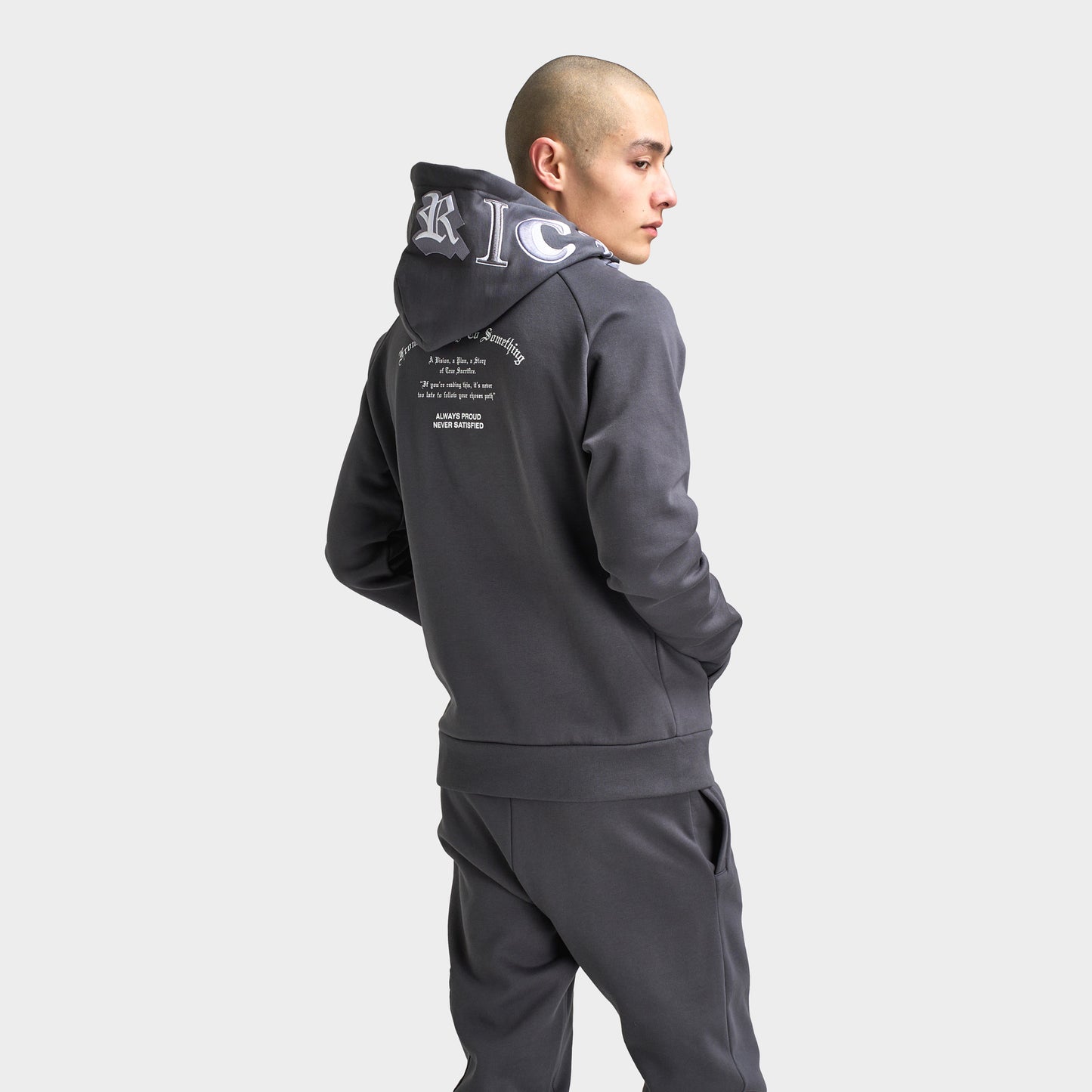Hoodrich Heat V3 Pullover Hoodie Asphalt / White - Monument